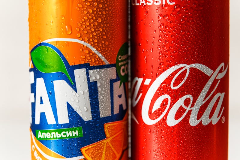 Soft drinks can selection